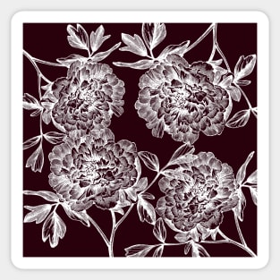 plum peonies Sticker